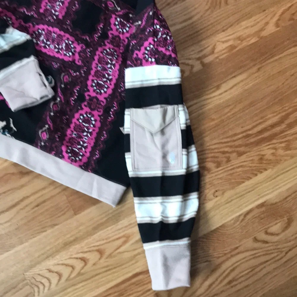 NWT Free People Overlapped Printed Sweatshirt Size Large